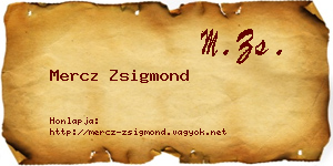 Mercz Zsigmond névjegykártya